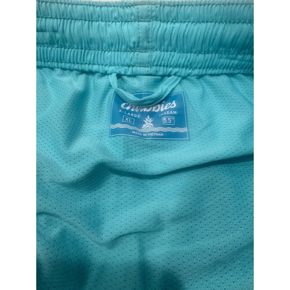 Chubbies Mens Blue Seersucker Swim Trunks 5.5 Inch XL Lined Shorts. Never worn